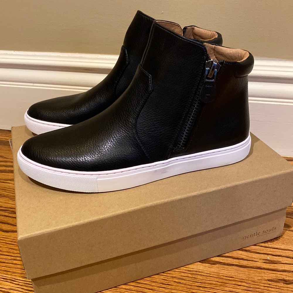 Gentle Souls black sneaker booties